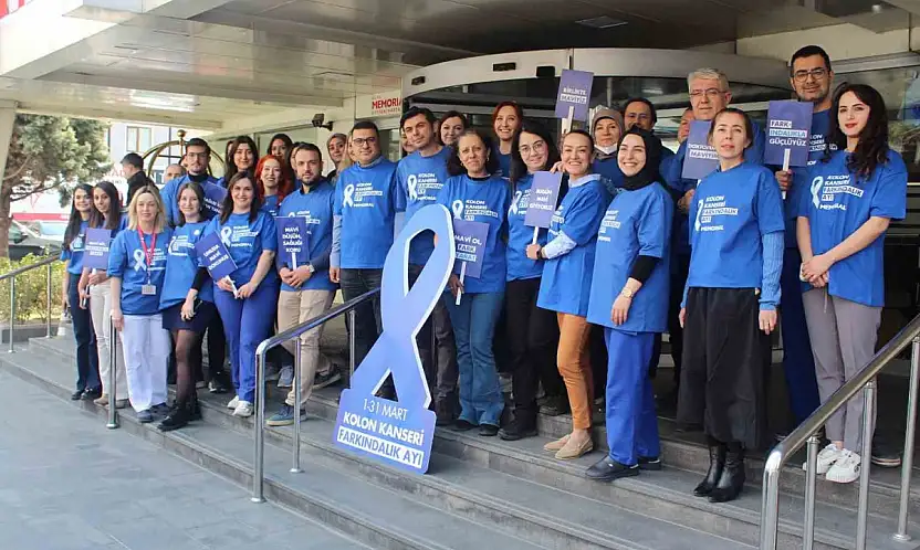 Dünyada en sık görülen 3. kanser türüne mavi tişörtlerle dikkat çektiler