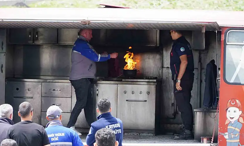 Erciyes AŞ personeline uygulamalı yangın eğitimi