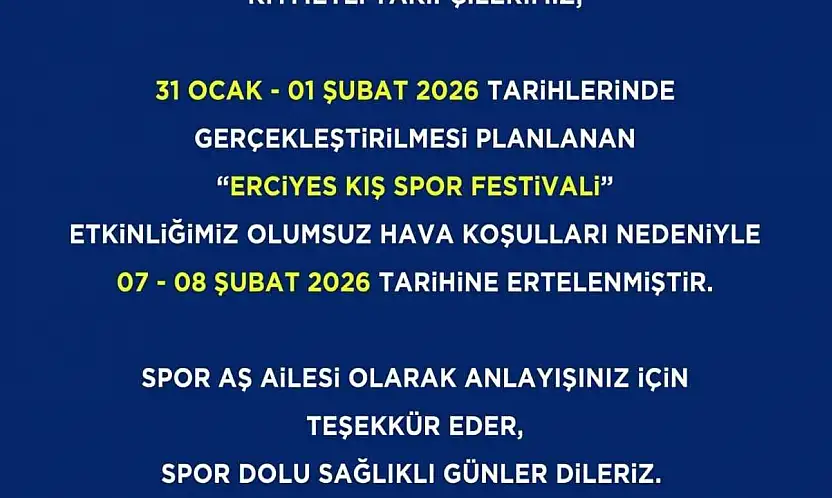 Erciyes Kış Spor Festivali'ne olumsuz hava engeli