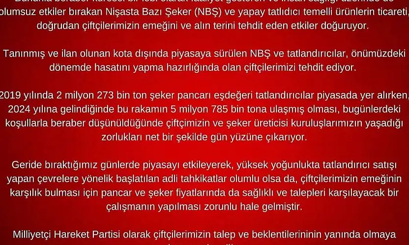 İsmail Özdemir: 'MHP olarak çiftçilerimizin talep ve beklentilerinin yanında olmaya devam edeceğiz'