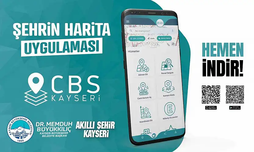 Kayseri Büyükşehir'den akıllı şehircilikte güçlü dijital hamle: CBS Kayseri Mobil Uygulaması