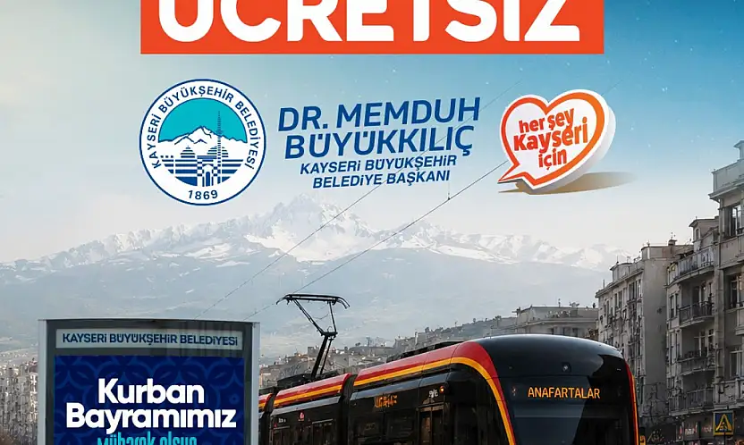 Kayseri'de tramvaylar bayramda ücretsiz