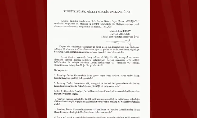 MHP'li Ersoy'dan Pınarbaşı için sağlık hamlesi
