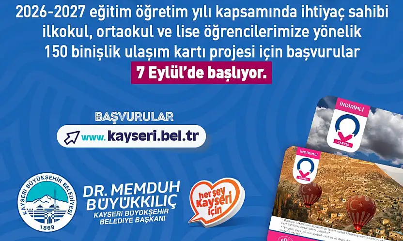 Öğrencilere ulaşım kartı başvuruları 7 Eylül'de başlıyor