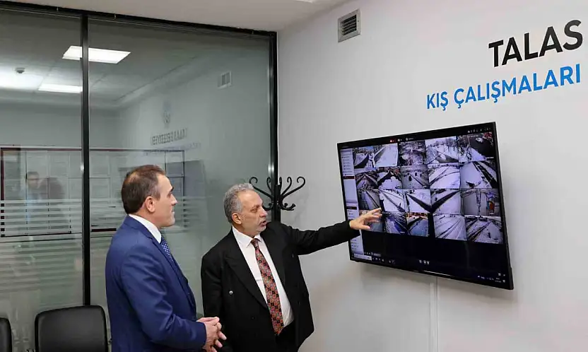 Talas'ta kış çalışmalarına teknolojik takip