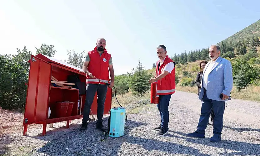 Talas'ta yangına karşı 'yangın kalkanı'